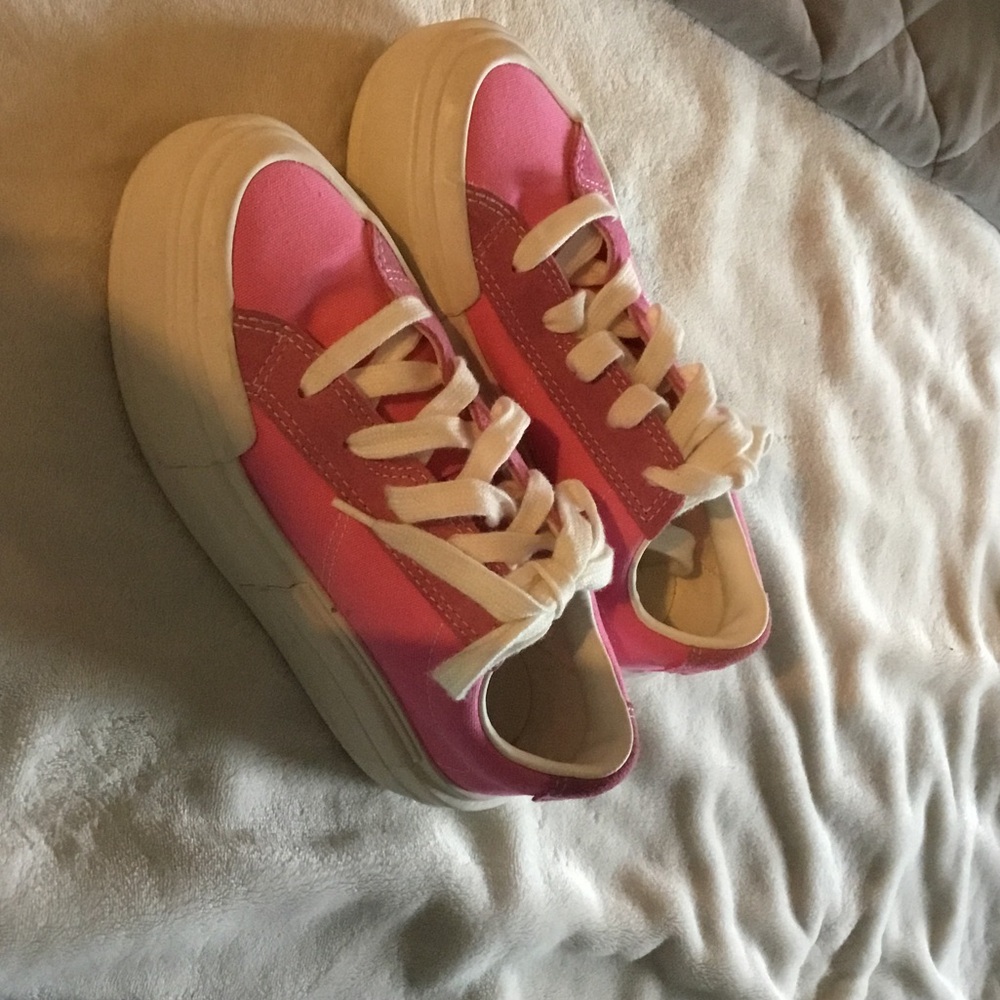 Pink Platform Canvas Sneakers - Women's Platform Shoes